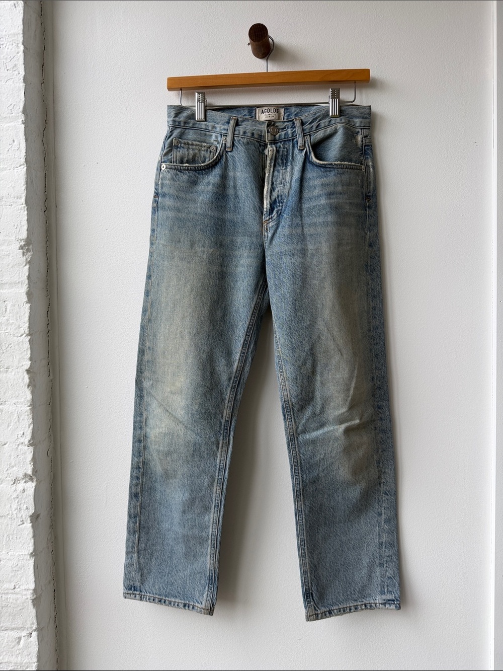 Agolde Vintage Light Wash Straight-Leg Jeans
